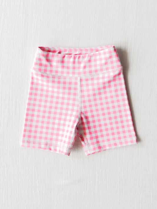 Gym Shorts - Bright Pink Check
