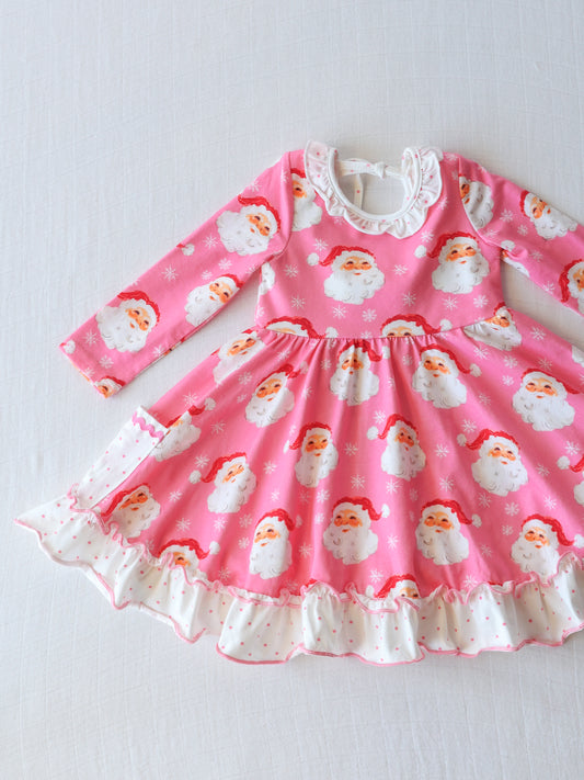 Flair Dress - Jolly St Nick in Pink