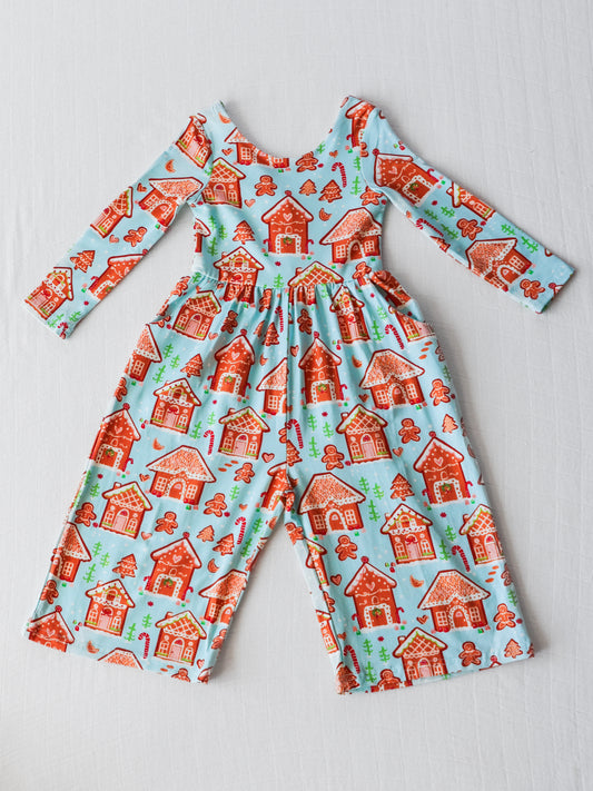 Leggy Romper - Gingerbread Town