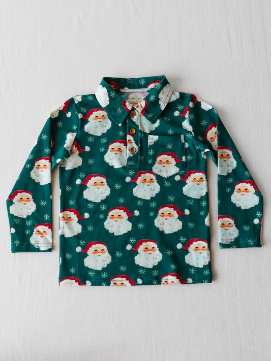 Polo Shirt - Jolly St Nick in Green