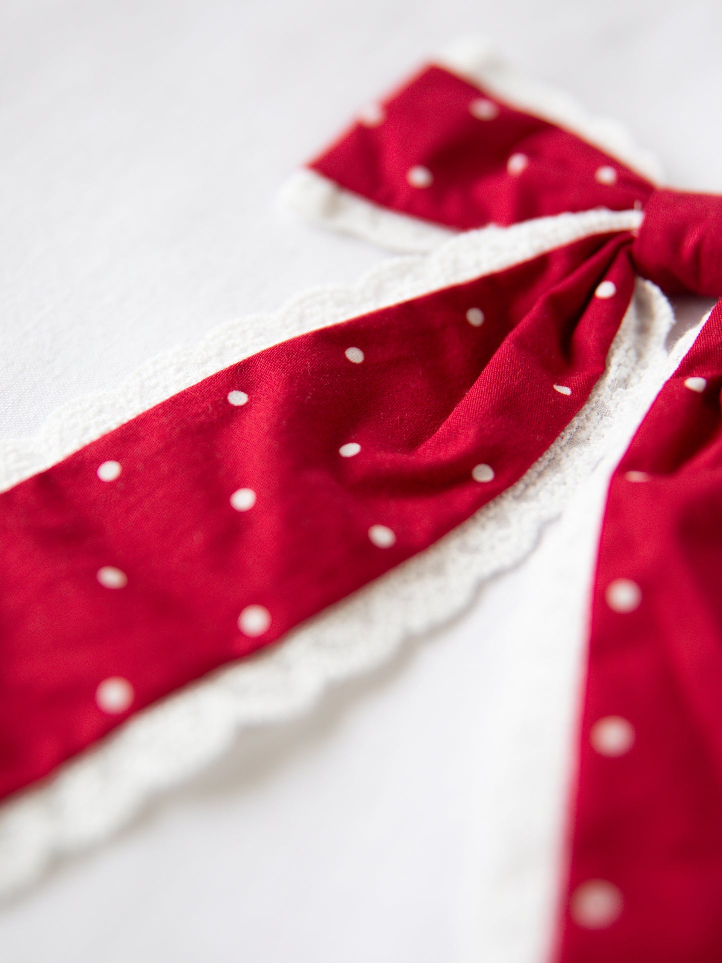 Large Long Tail Bow - Red Dotty