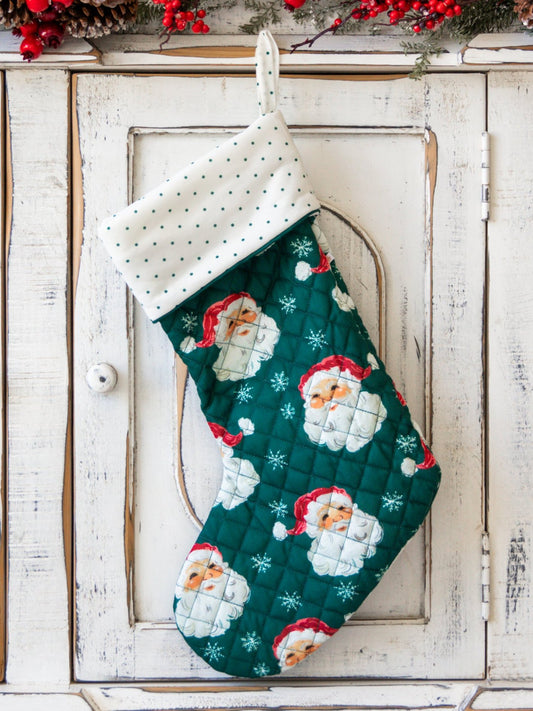 Stocking - Jolly St Nick in Green