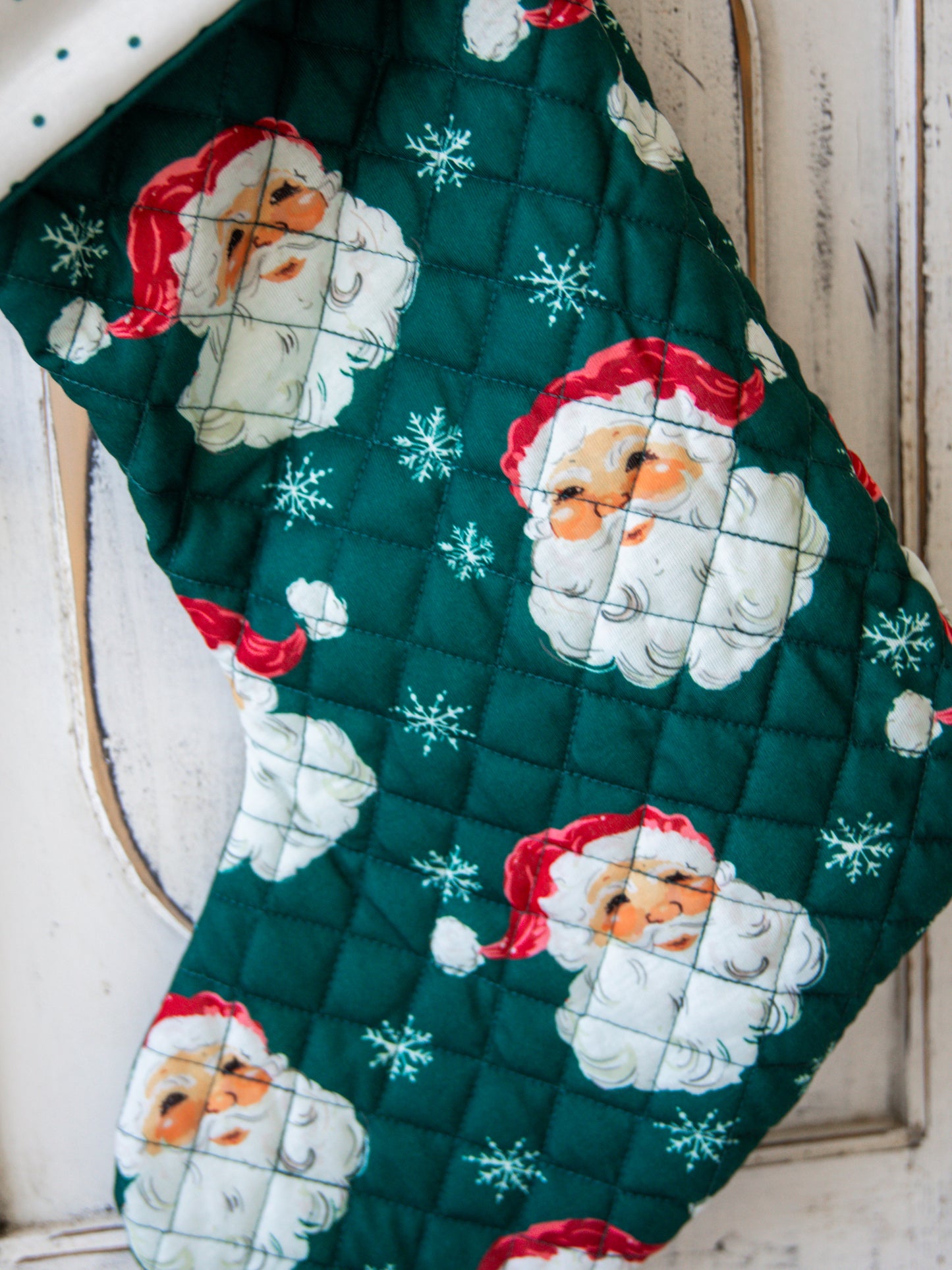 Stocking - Jolly St Nick in Green