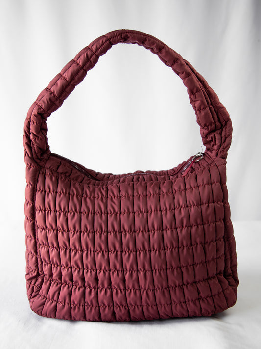 Puffer Tote - Maroon