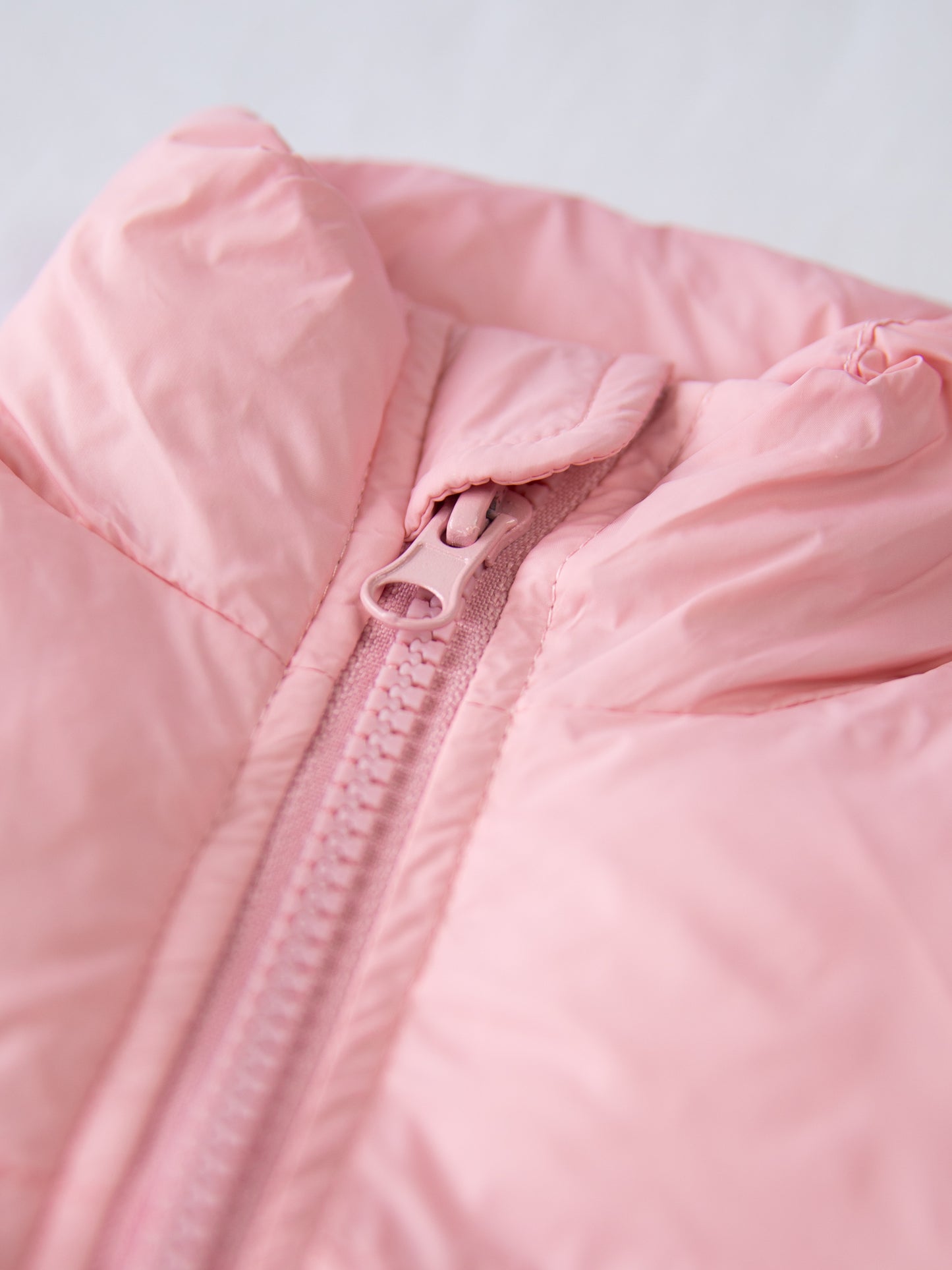 Cropped Puffer Vest - Light Pink