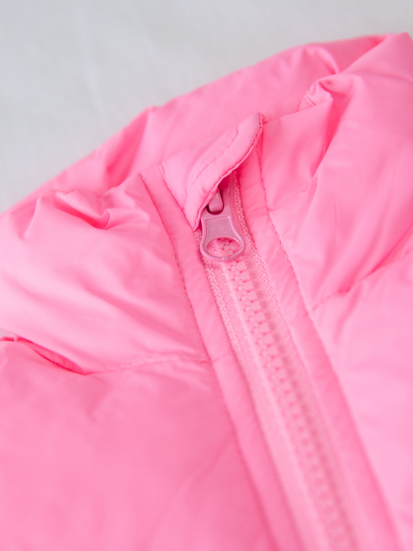 Cropped Puffer Vest - Pink