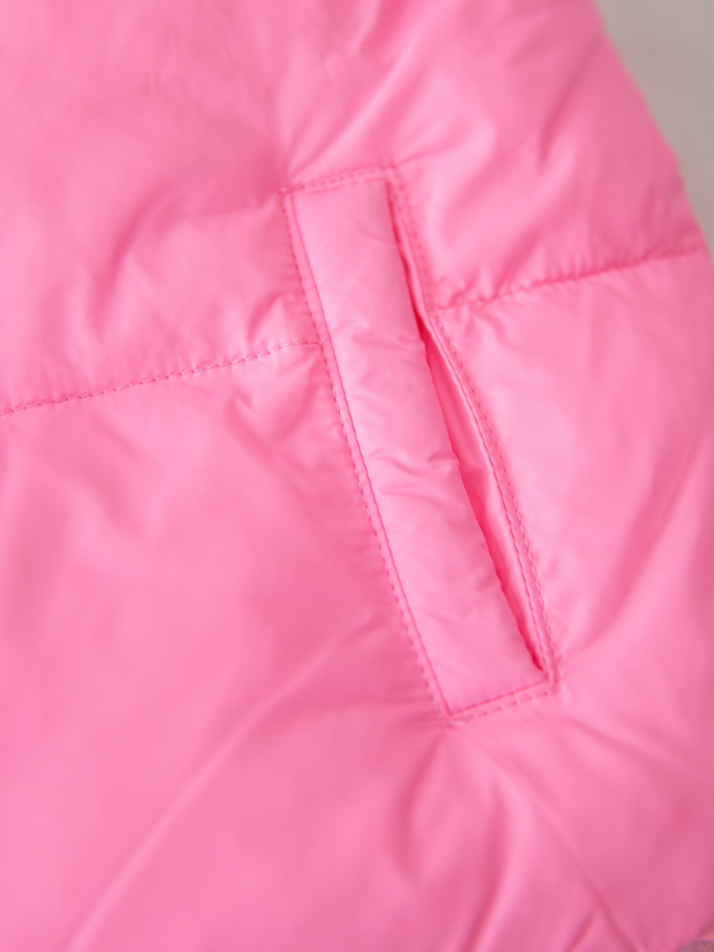 Cropped Puffer Vest - Pink