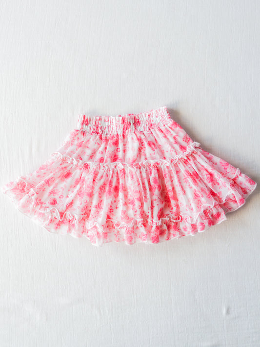 Flowy Tiered Skirt - Blooming Pinks