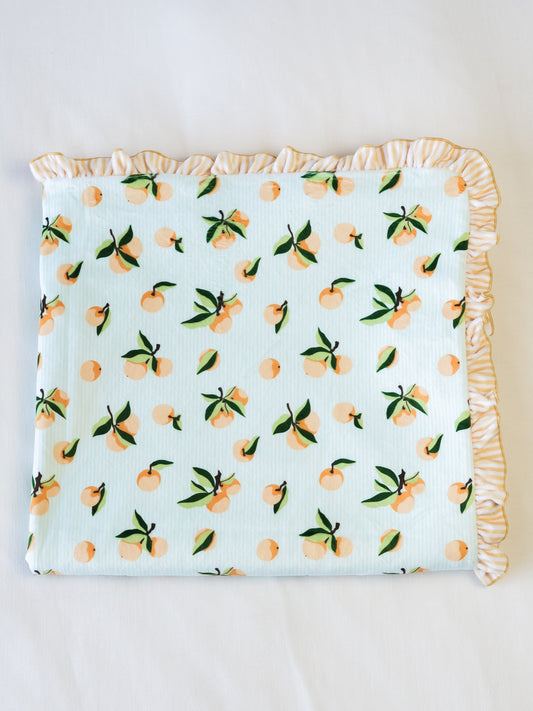 Ruffled Beach Blanket - Oranges Stripe