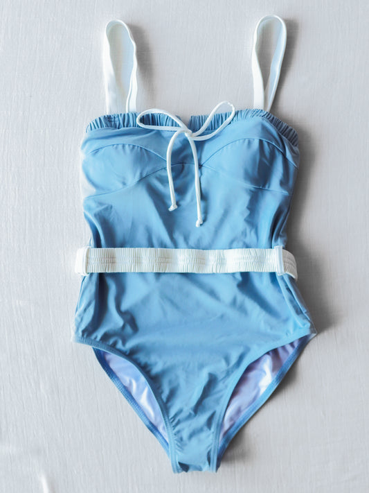 Women's Belted One Piece - Blue Me Away