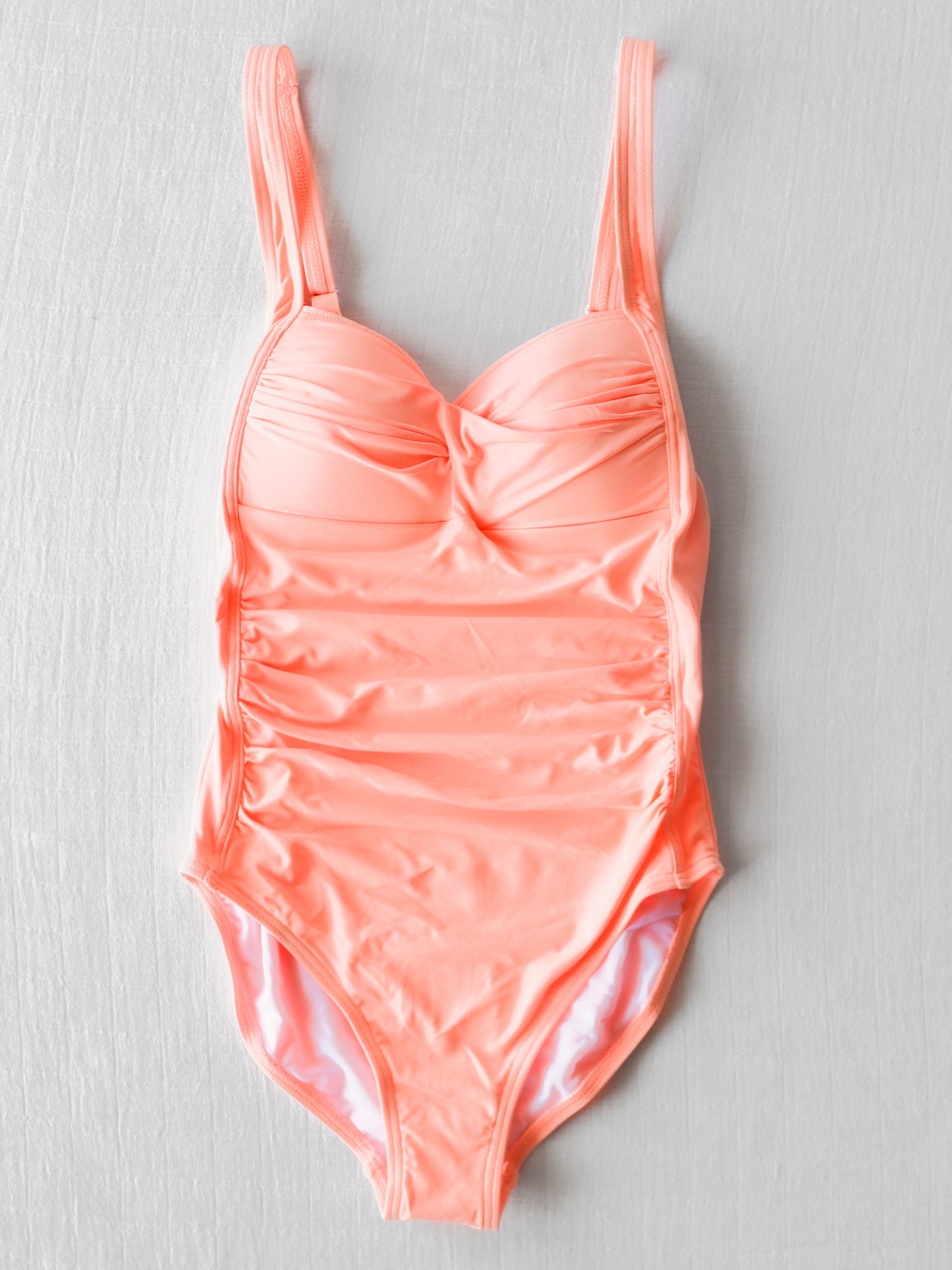 Women's Ruched One Piece - Salmon