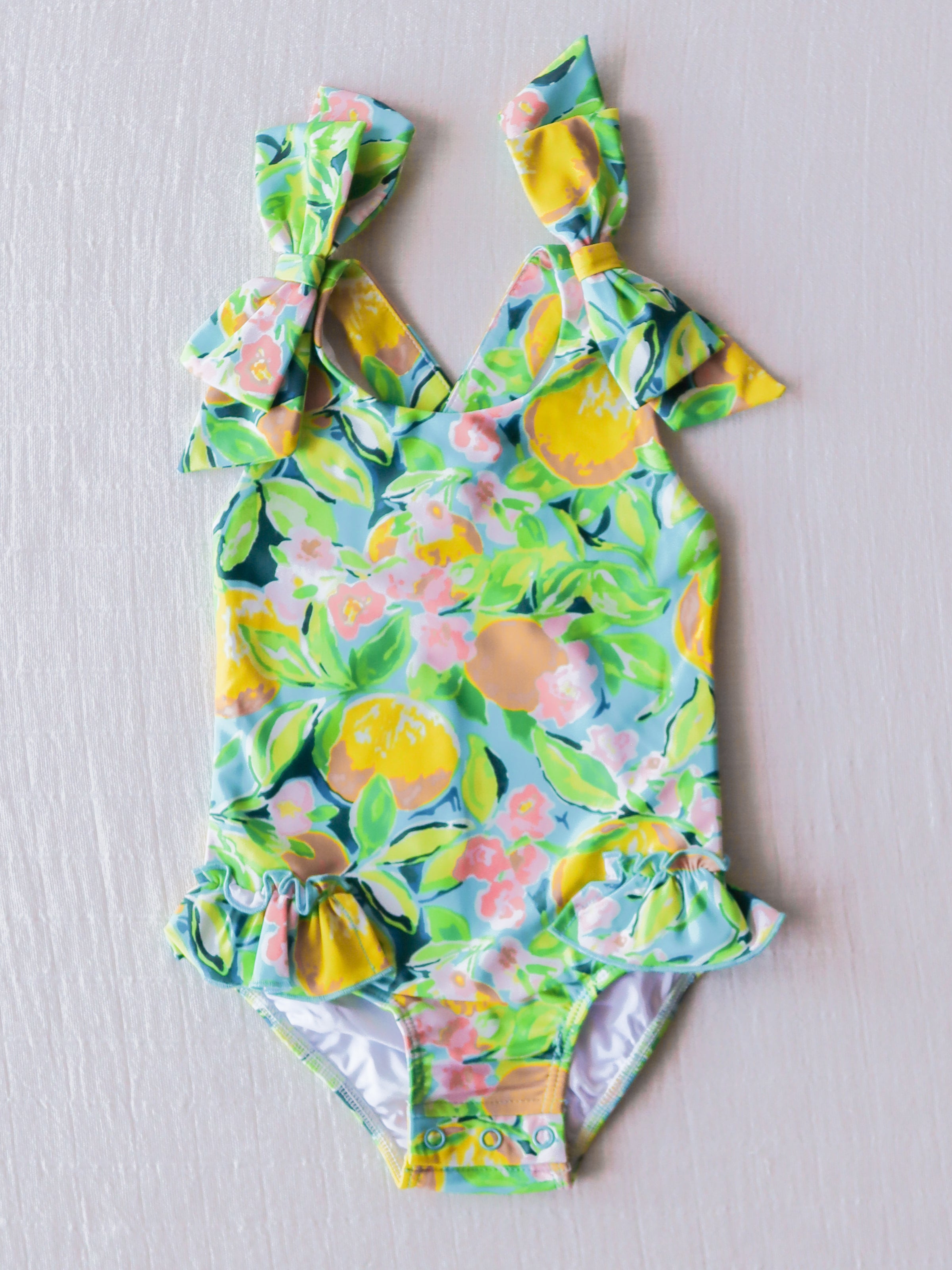 Melanie One Piece - Bright Lemon Floral - SweetHoney Clothing