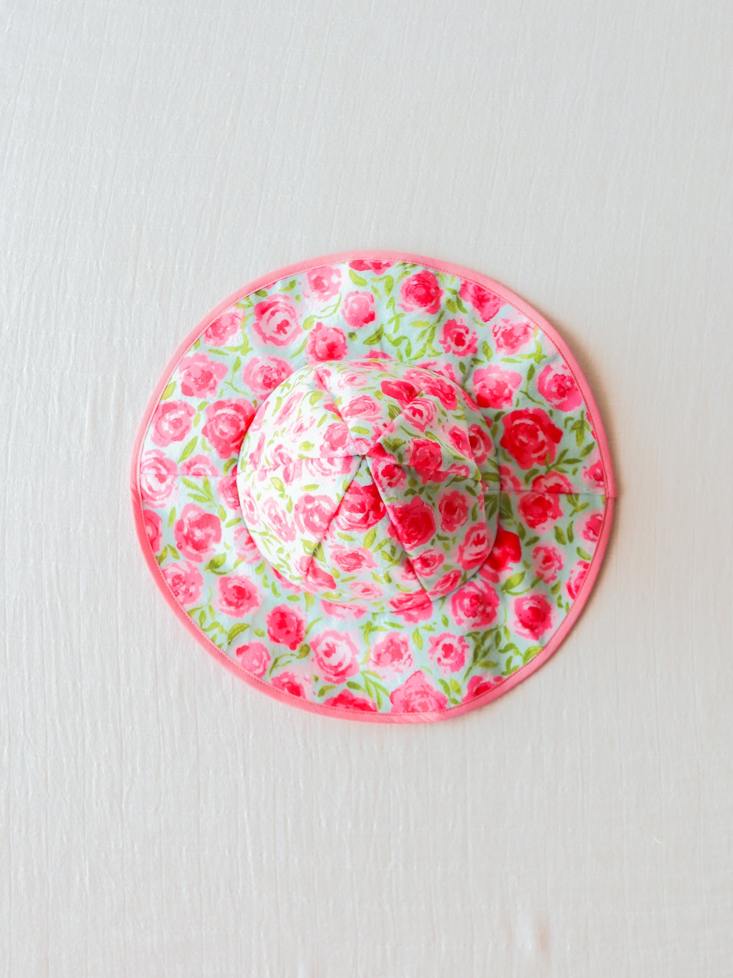 Baby Sunhat - Covered in Roses on Aqua