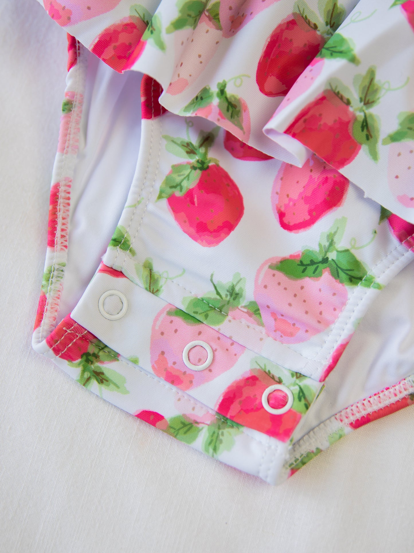 Smocked One Piece - Watercolor Strawberries