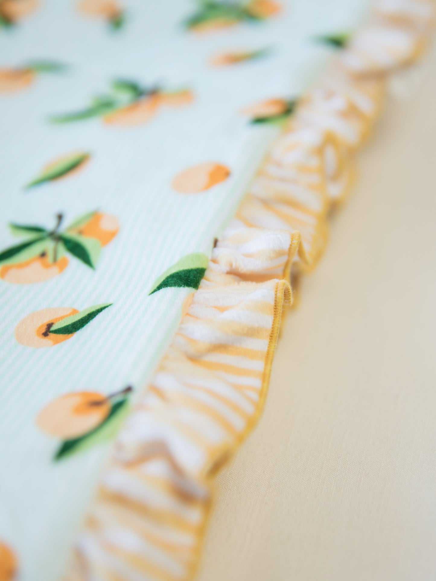 Ruffled Beach Blanket - Oranges Stripe