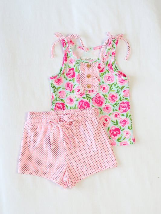 Cami Play Set - Covered in Roses on Aqua