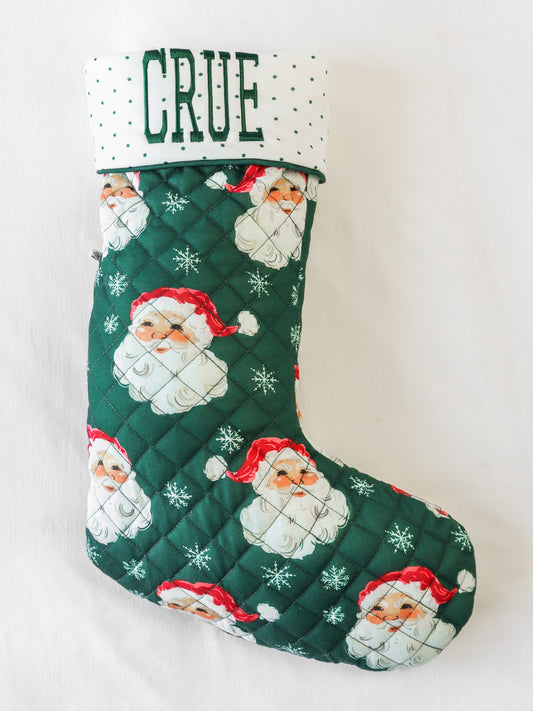 Stocking - Jolly St Nick in Green