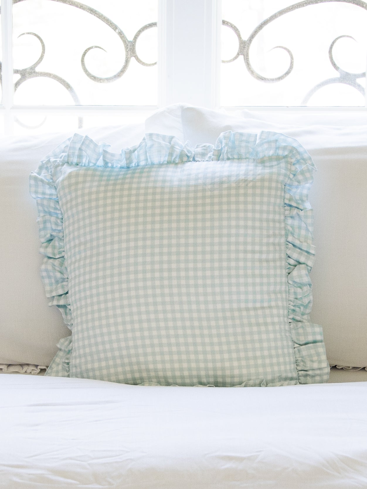 16 x 16 Pillow Cover - Blue Gingham