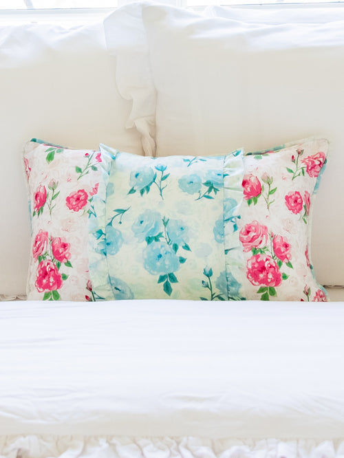 Boudoir Pillow Cover - Raspberry Velvet Roses