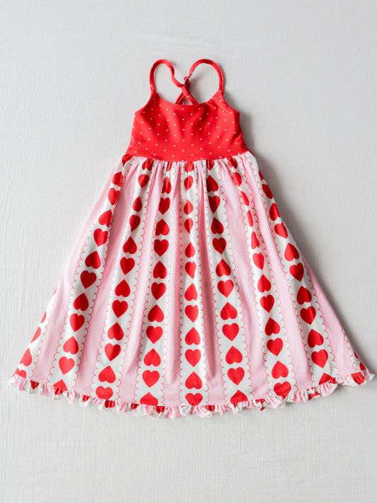 Maxi Play Dress - Blushing Mirrored Hearts