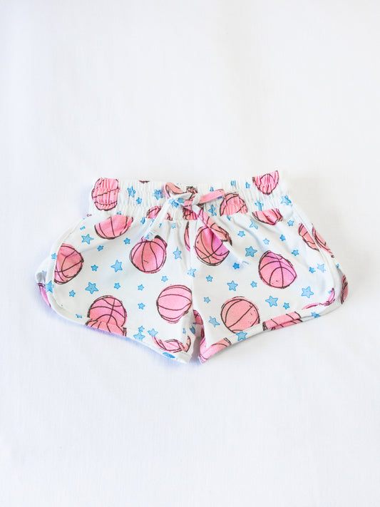 Athletic Shorts - Pink Basketballs