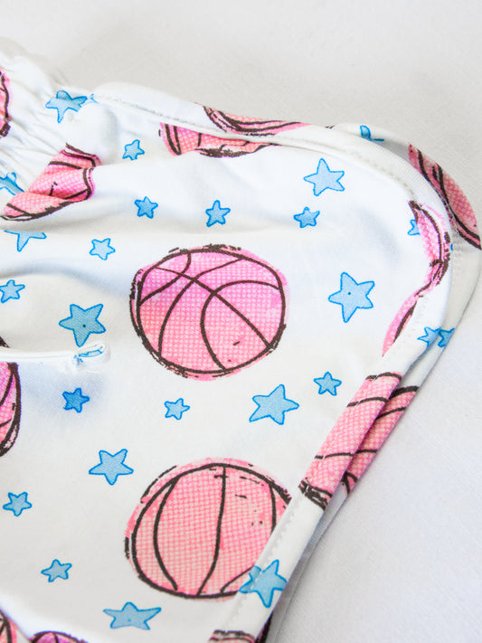 Athletic Shorts - Pink Basketballs