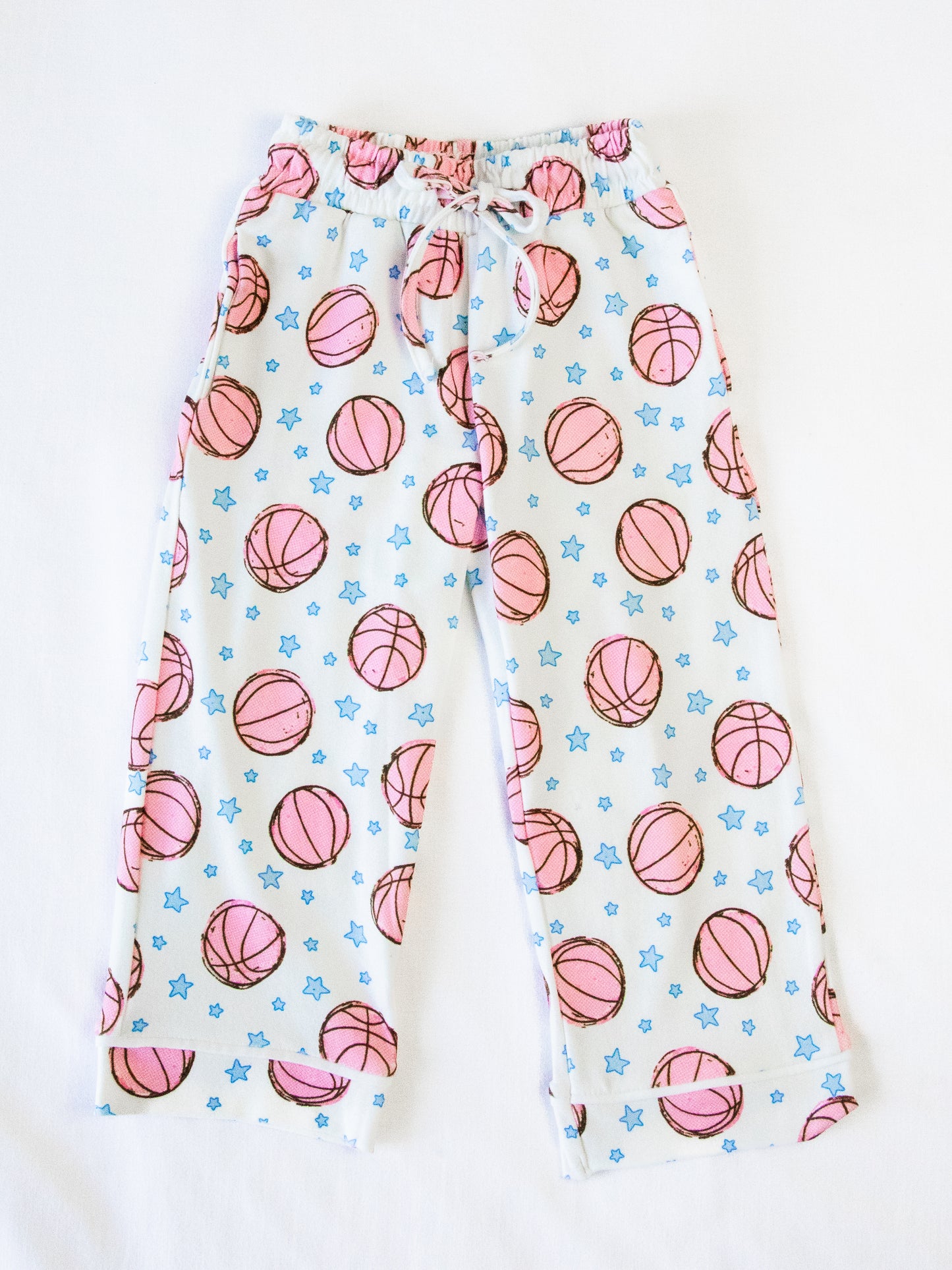 Kid's Everyday Pants - Pink Basketballs