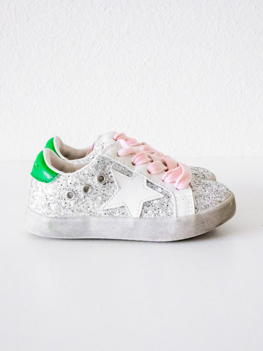 SweetHoney Sneakers - Silver Sparkle