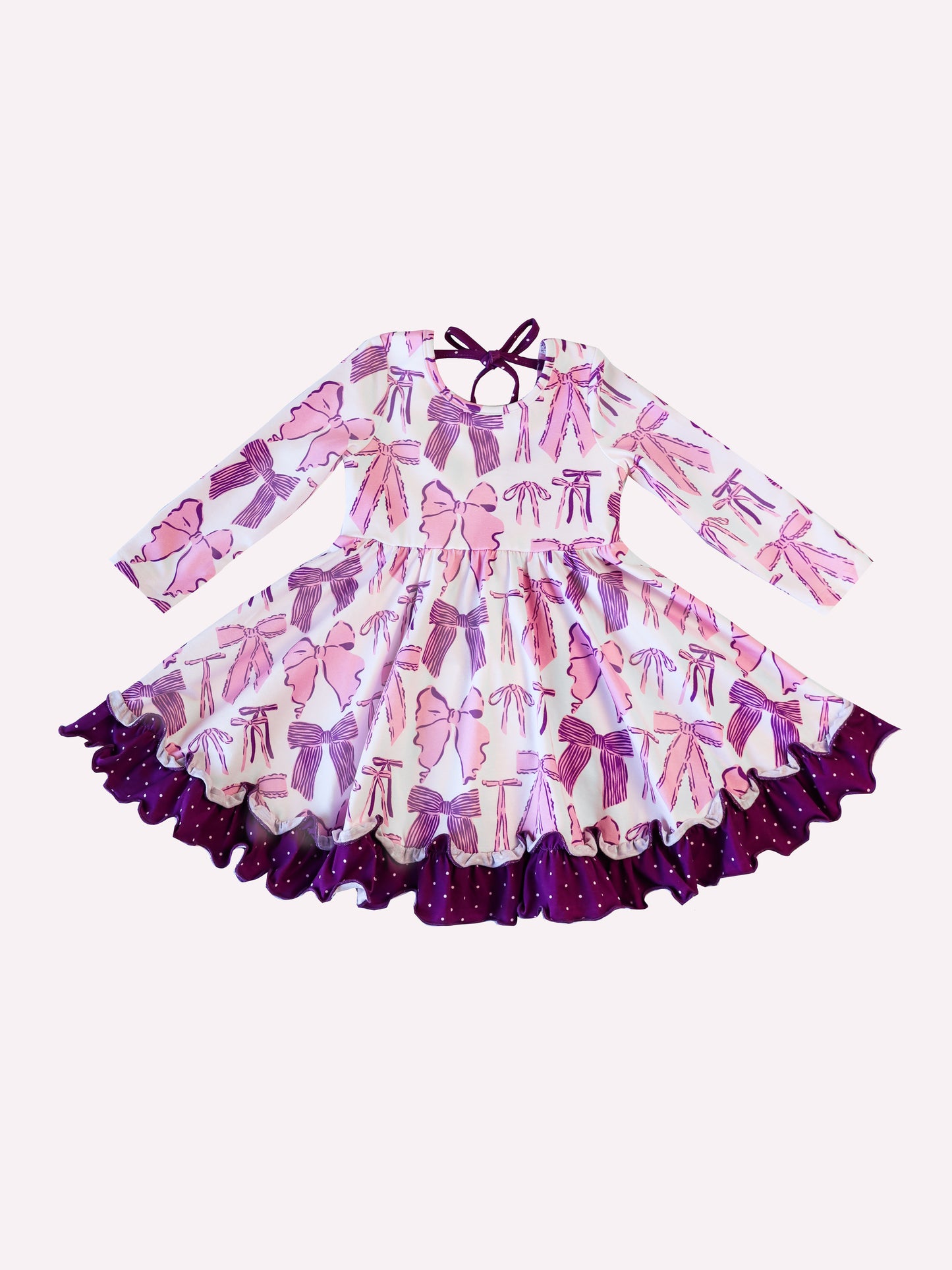 Flair Dress - Purple Bows