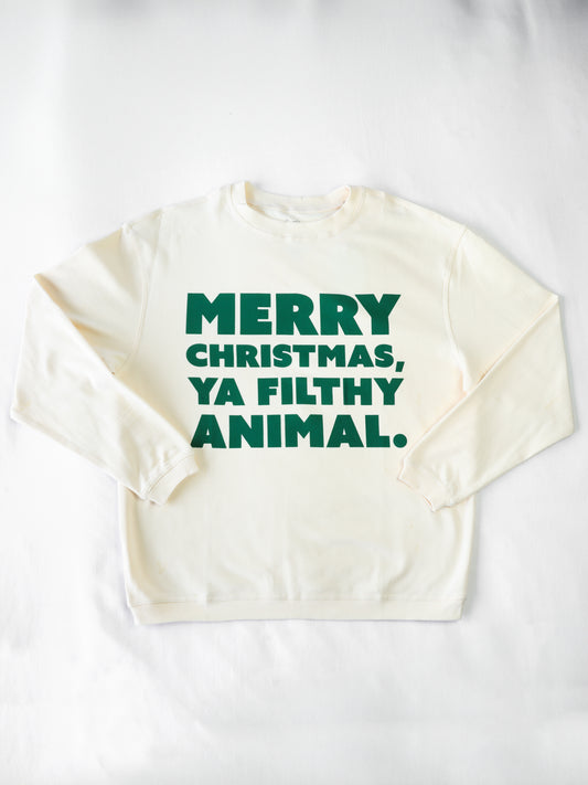 Women's Oversized Warm Knit Sweatshirt - Merry Christmas