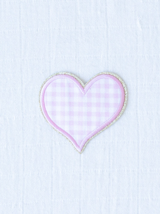 Happy Patch - Heart Pink Check