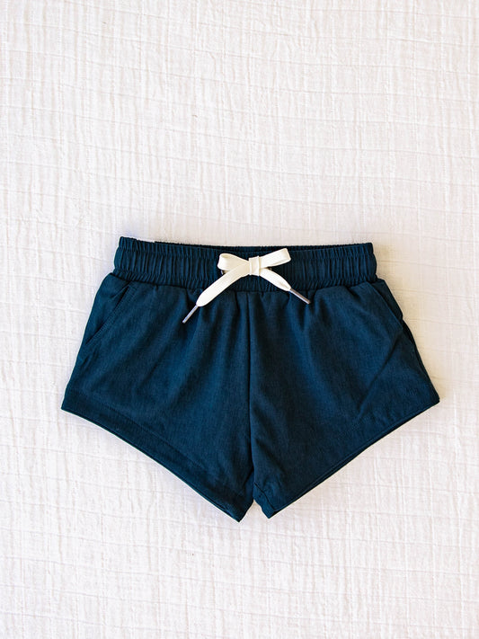 European cut style of our Boy's Everyday Lined Trunks – Navy Solid