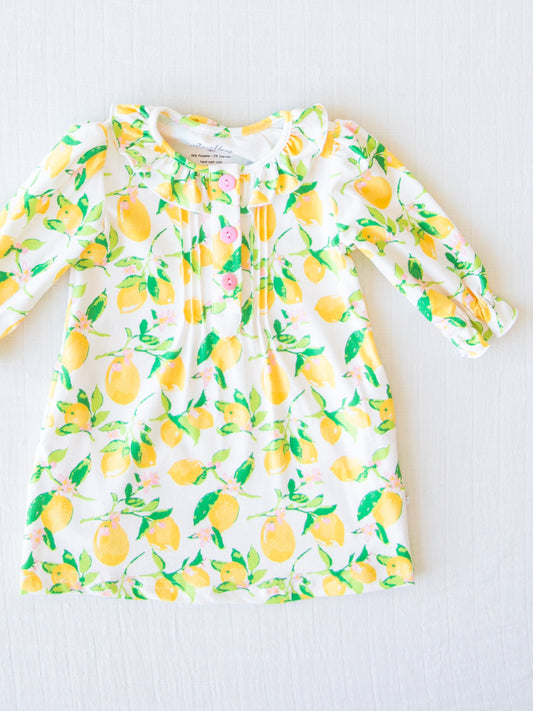 Ruffled Play Dress - Lemons