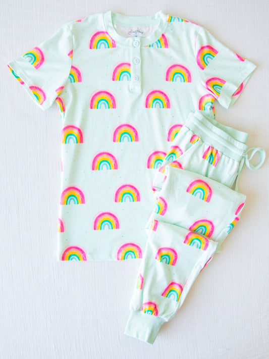 Women's Jogger Set Pajamas - Candy Rainbows