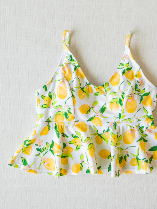 Women's Flowy Tankini Top - Lemons