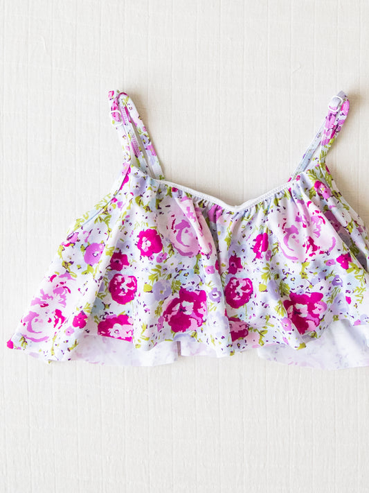 Women's Drape Bikini Top - Violet Carnations