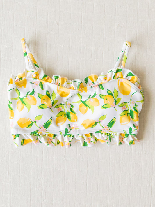 Women's Ruffle Bikini Top - Lemons