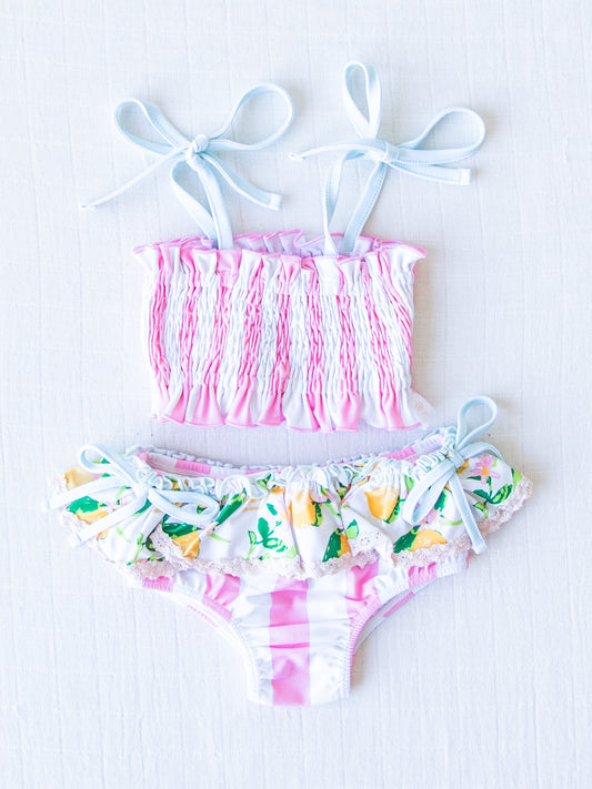 Milly Smocked Crop - Lemons
