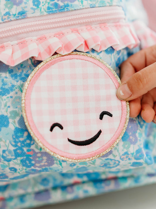 Happy Patch - Happy Face Pink Check