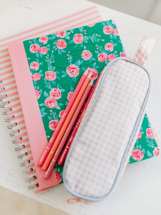 Pencil Pouch - Pink Check