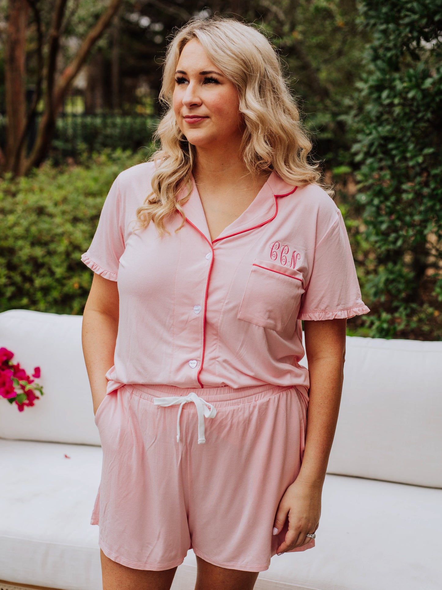 Women's Relaxed Pajama Set - Rose Cloud