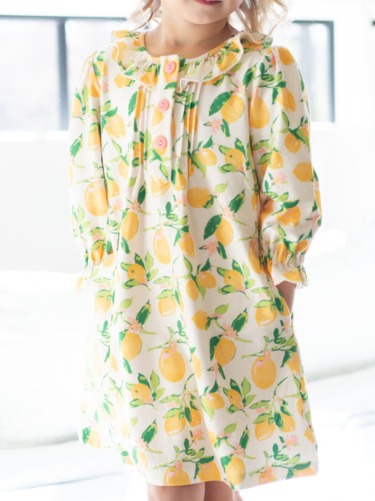 Ruffled Play Dress - Lemons