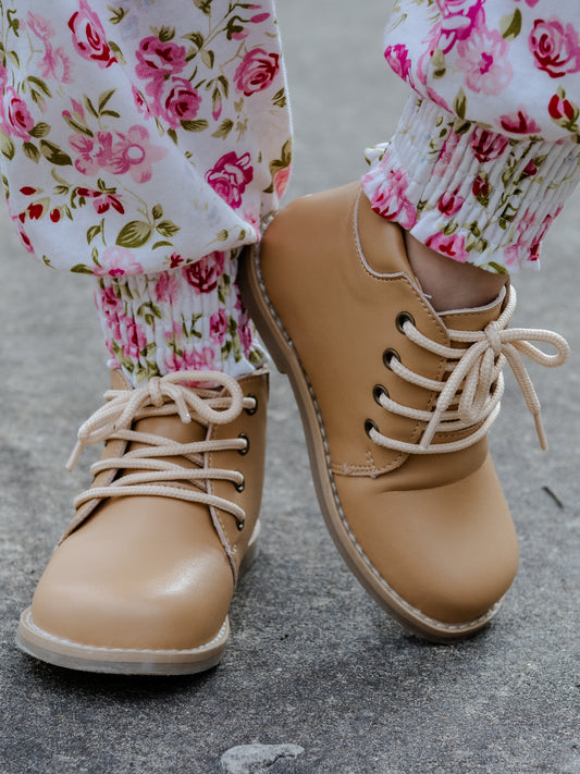 Lace Up Ankle Boot - Tan