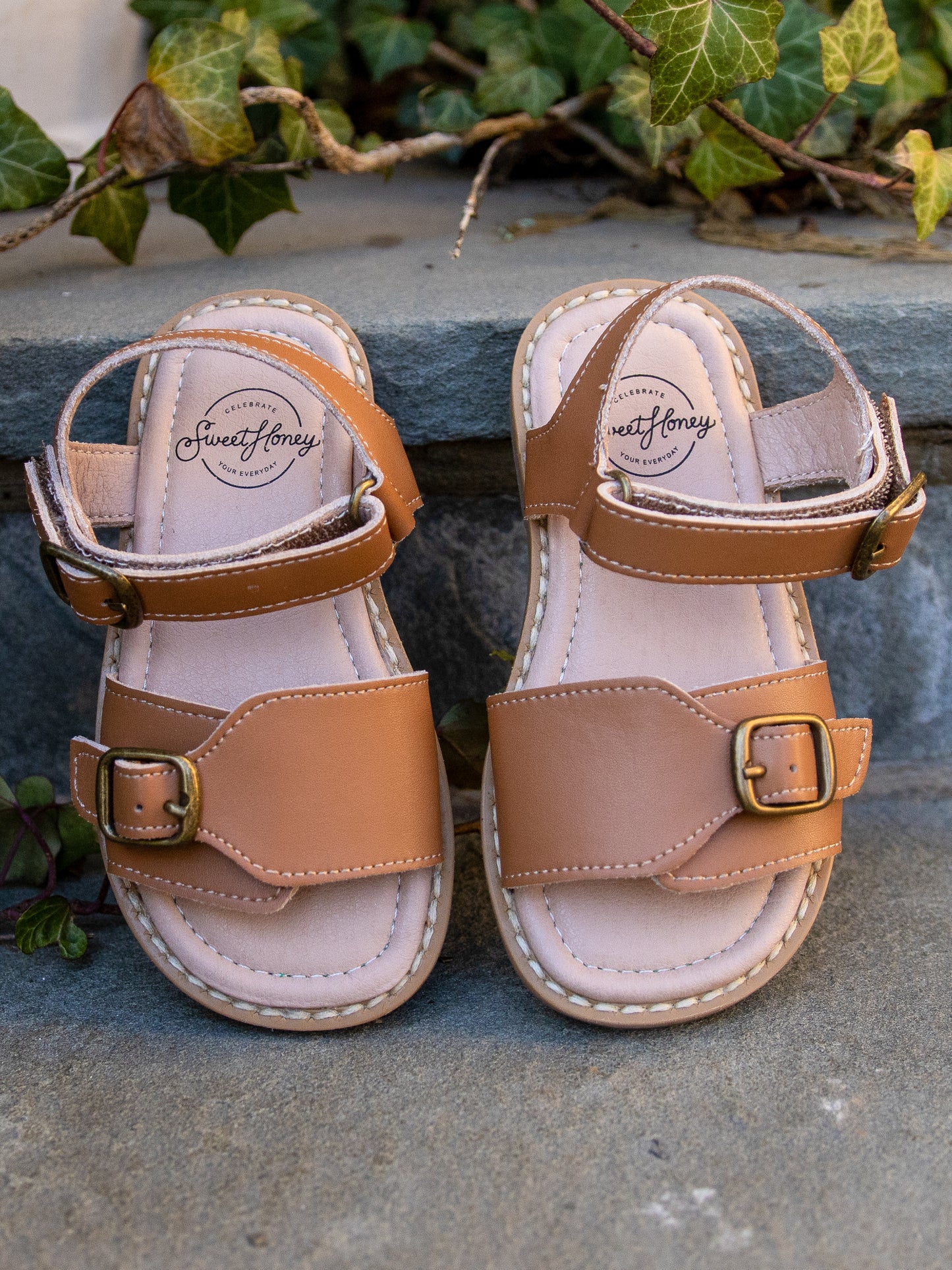 Double Buckle Sandals – Brown