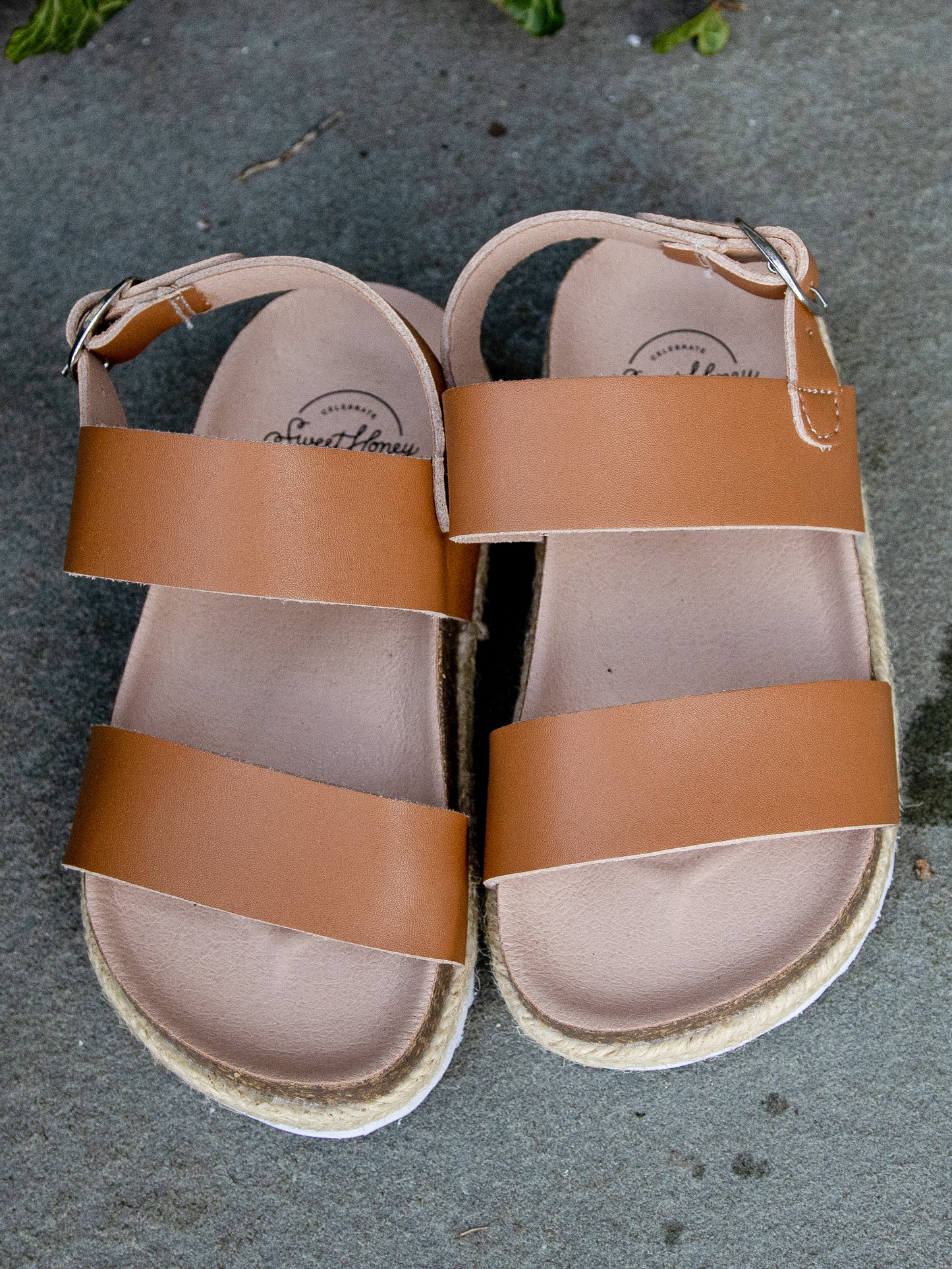 Strappy Cork Sandals – Brown