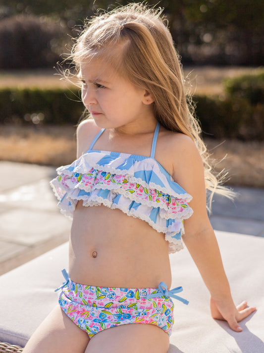 Milly Frilly Crop - Spring Blues