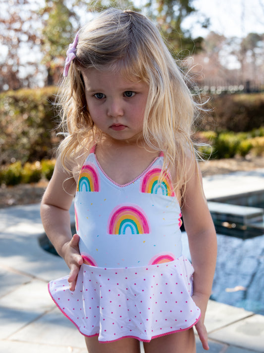Morgan Skirted One Piece - Candy Rainbows