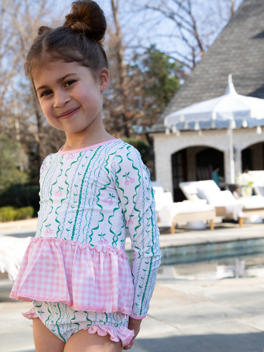 Micah Rash Guard - Cherry Gingham