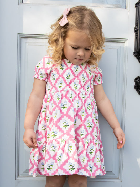Puff Sleeve Dress - Pink Petit Four