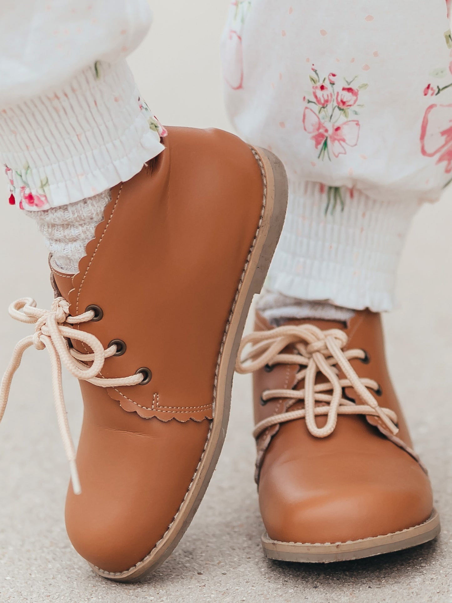 Scallop Ankle Boot - Brown